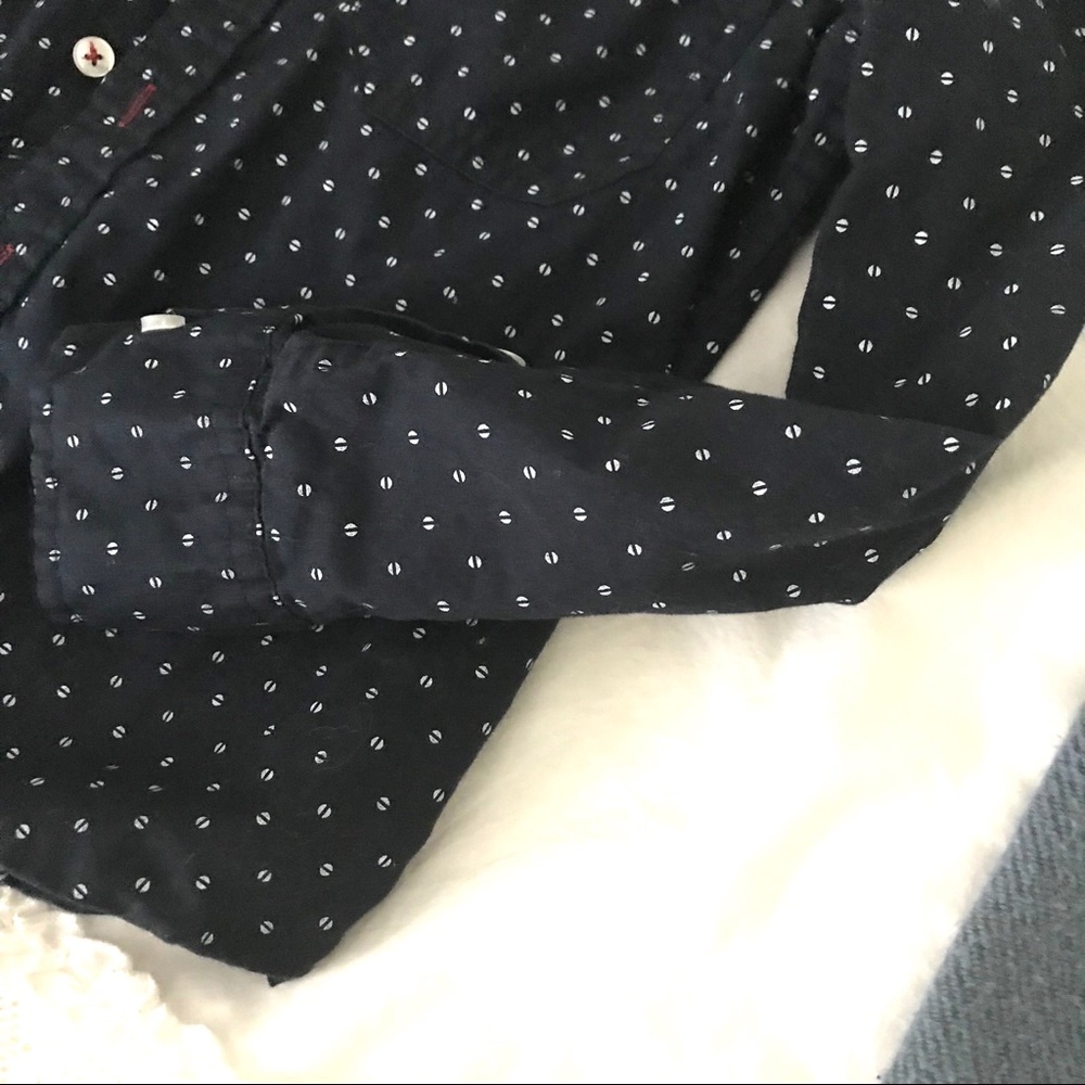HP🎉Blue collar shirt & checkered gingham bow tie - Picture 6 of 6